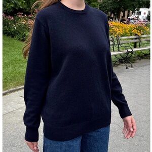 Brandy Melville Navy Crew Neck Martha Wool Oversized Sweater